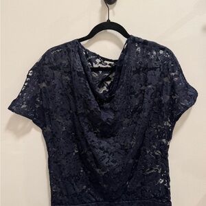 Express Navy Lace Top